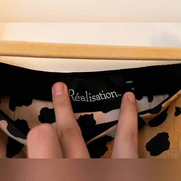 Realisation Par Tan and Black A-Line Skirt - Picture 2 of 3